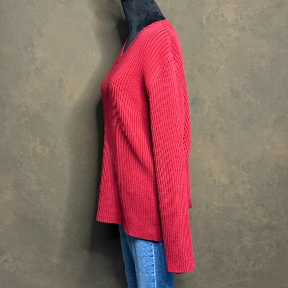 Eddie Bauer Men Sweater Size Large Maroon Pullover Pima Cotton Outdoors winter - Picture 5 of 8